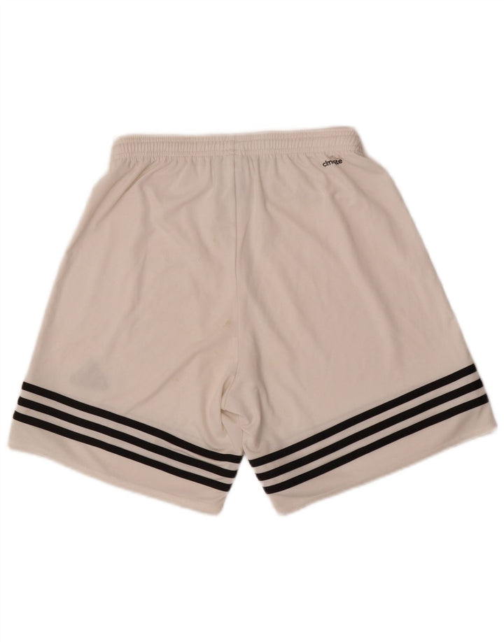 Męskie spodenki sportowe Adidas Climalite, małe, białe, poliestrowe