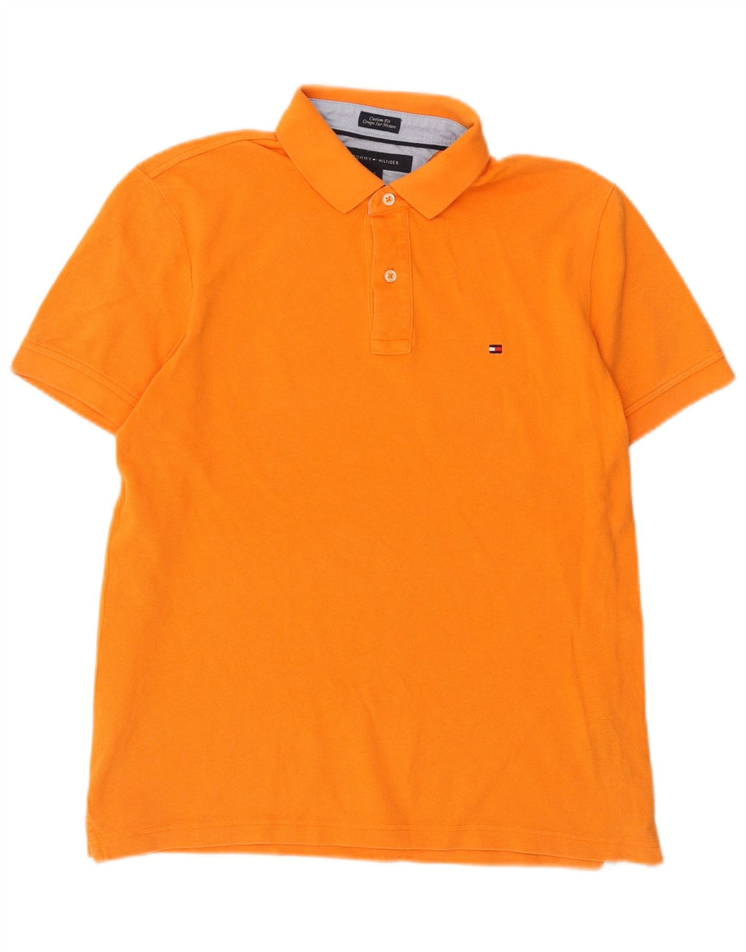 Męska koszulka polo Tommy Hilfiger o dopasowanym kroju, średnia, pomarańczowa bawełna