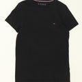 TOMMY HILFIGER Mens T-Shirt Top Small Black Cotton Vintage Tommy Hilfiger and Second-Hand Tommy Hilfiger from Messina Hembry 