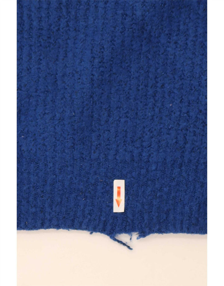 Damski sweter oversize Zara z golfem UK 10, mały, niebieski akryl