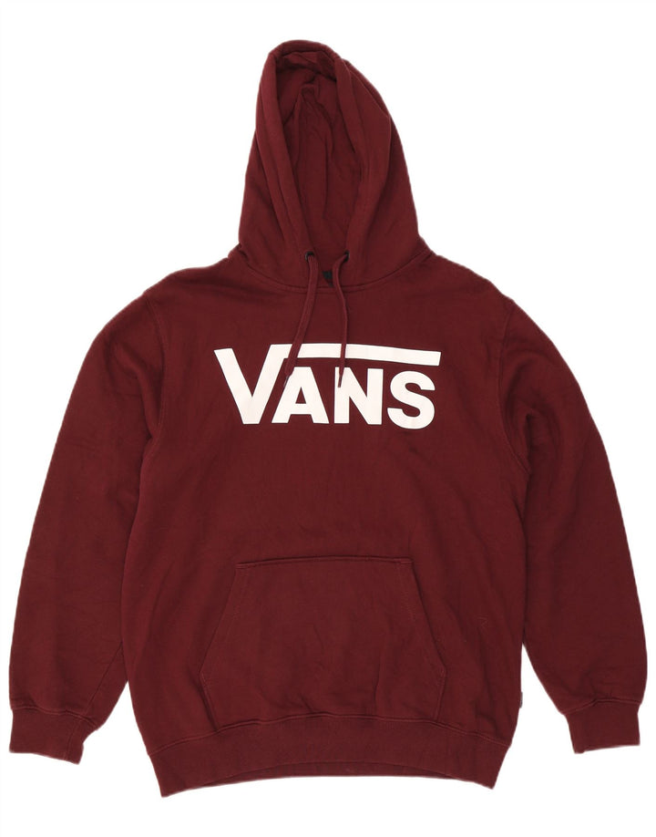 Męski sweter z kapturem Vans z grafiką, średni bordowy, bawełniany