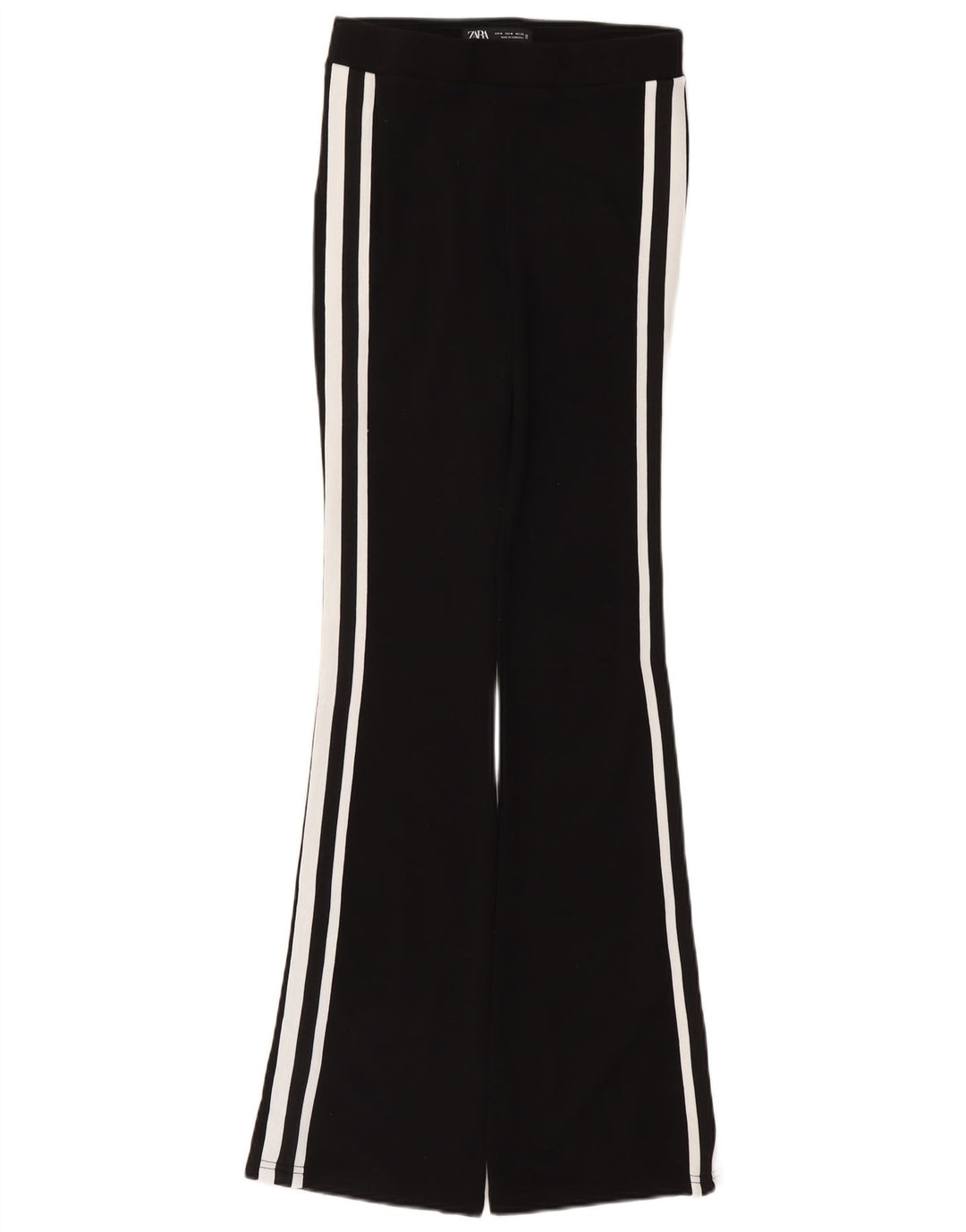 Damskie spodnie dresowe Zara Flare, średni czarny poliamid