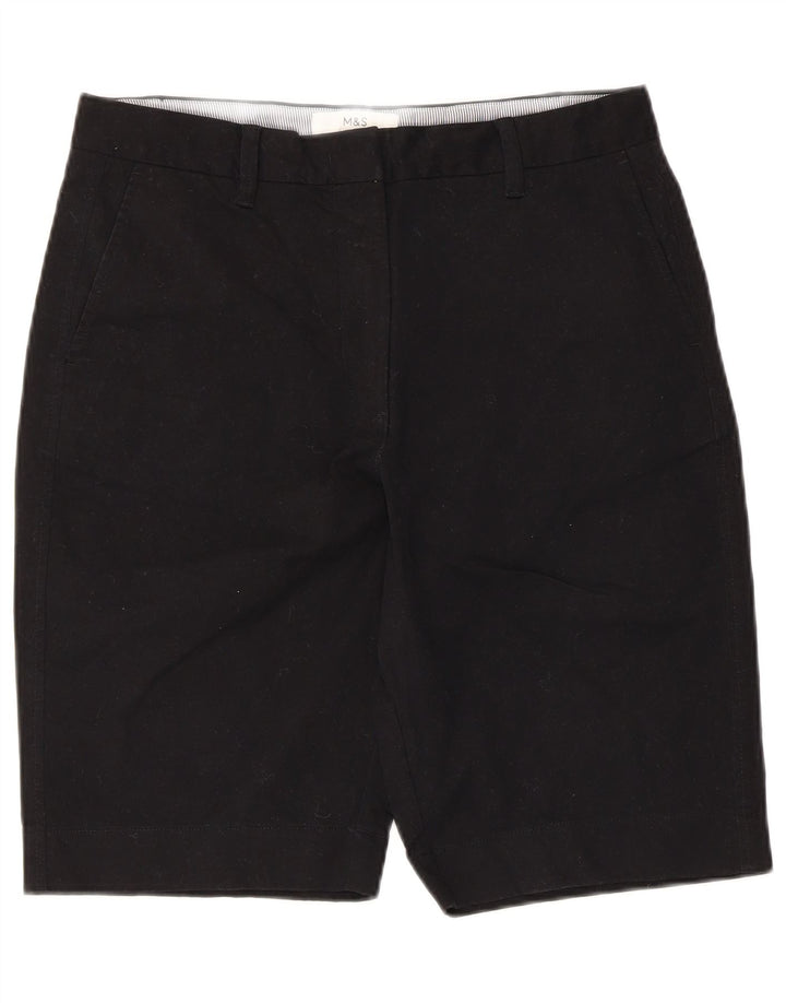 Marks & Spencer Damskie spodenki Chino UK 12 Medium W30 Czarne bawełniane