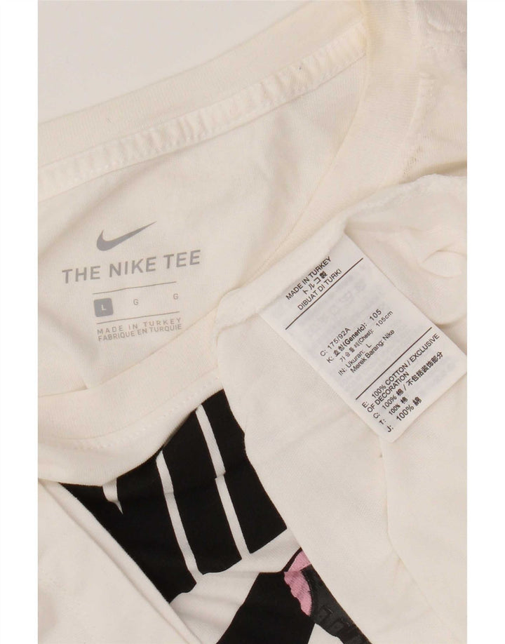 Męski T-shirt z grafiką Nike, duży, biały, bawełniany
