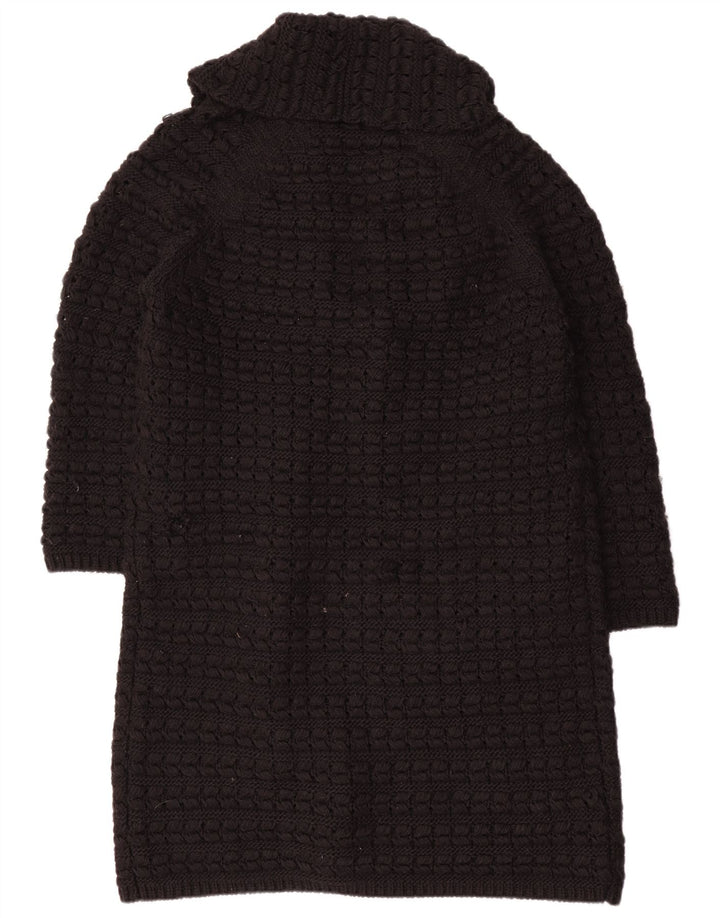 Damski, oversize'owy, długi, otwarty sweter rozpinany Zara UK 14, średni czarny