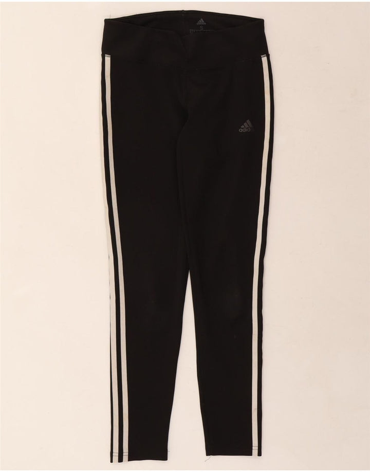 Damskie legginsy Adidas Climalite UK 8/10, małe, czarne, poliestrowe