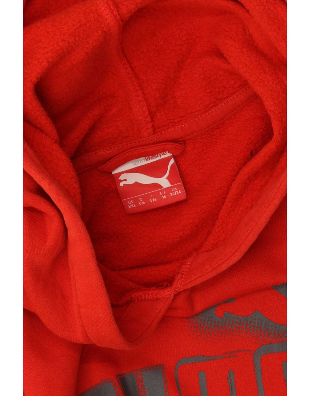 Chłopięcy sweter z kapturem Puma z grafiką 15-16 lat czerwony