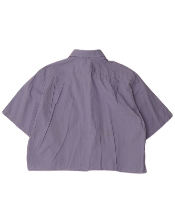 Damska koszula oversize LACOSTE z krótkim rękawem, rozmiar 43, duża niebieska