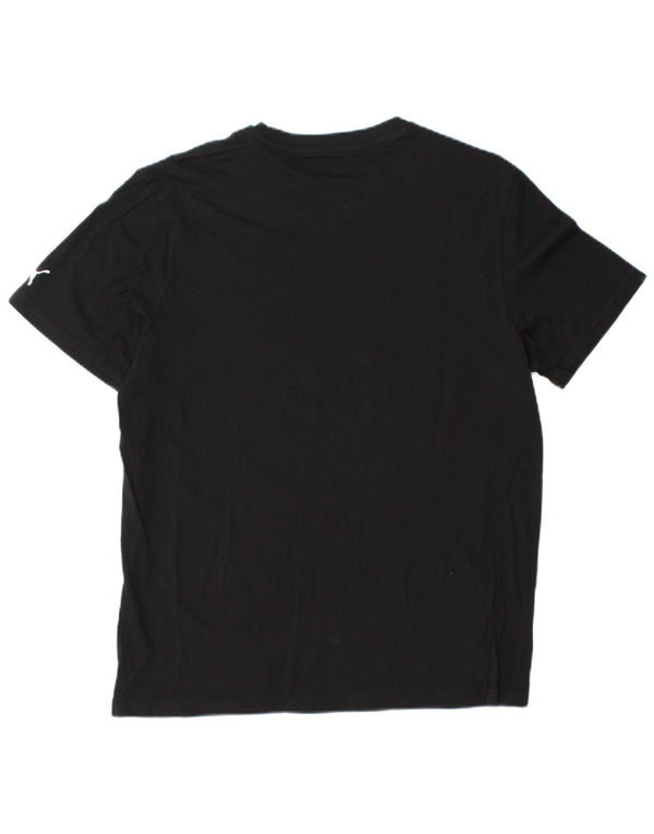Męski T-shirt z grafiką PUMA, duży, czarny, bawełniany