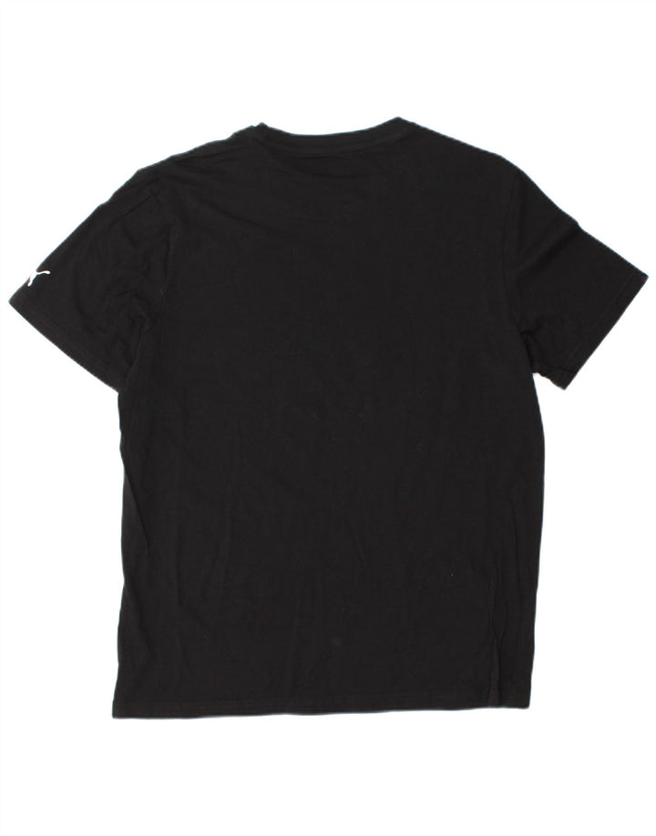 Męski T-shirt z grafiką PUMA, duży, czarny, bawełniany