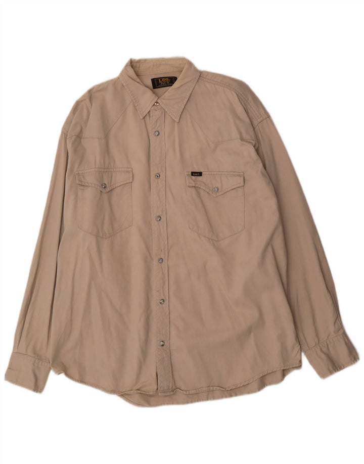 Koszula męska Lee XL, beżowa, bawełniana