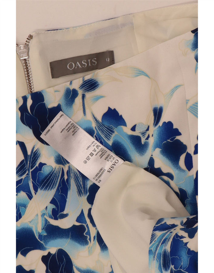 Damska spódnica ołówkowa Oasis UK 12 Medium W32 Biały kwiatowy poliester