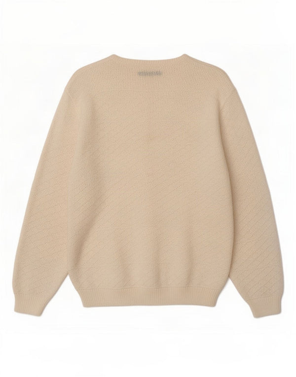 Sweter damski w stylu vintage, UK 16, duży, z białej bawełny