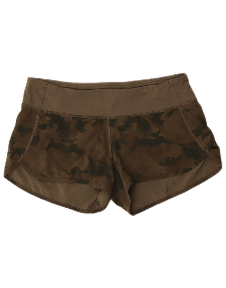 Damskie spodenki sportowe LULULEMON UK 8, mały, kamuflaż khaki, poliester