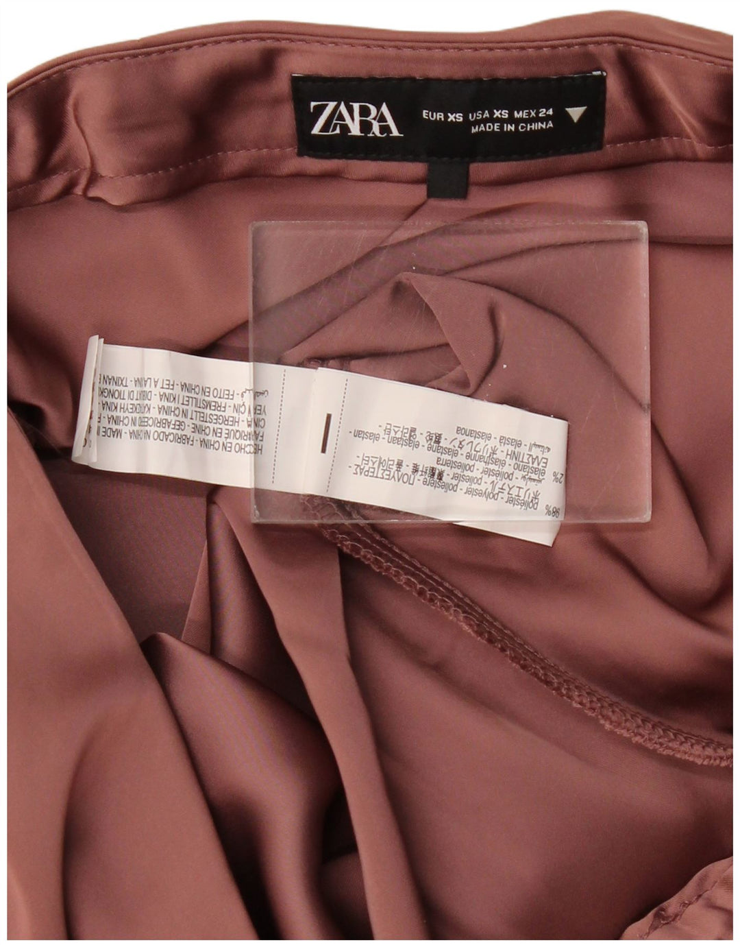 Damska spódnica maxi ZARA XS W24 Burgundowy poliester