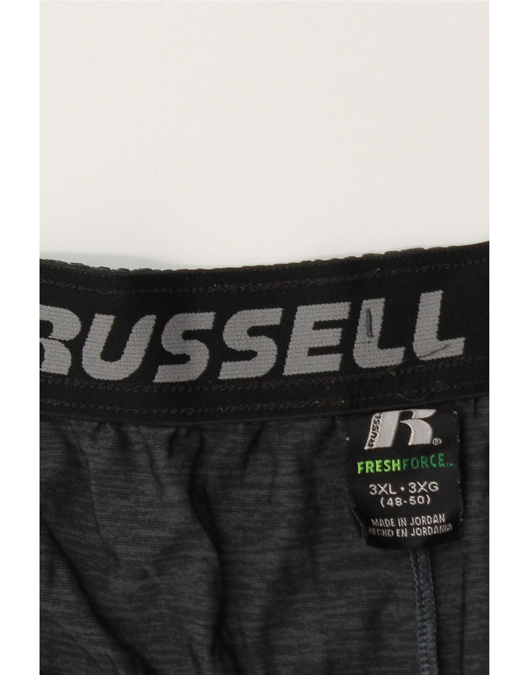 Męskie spodenki sportowe RUSSELL ATHLETIC Dri-Power 3XL, granatowe, z blokami kolorów