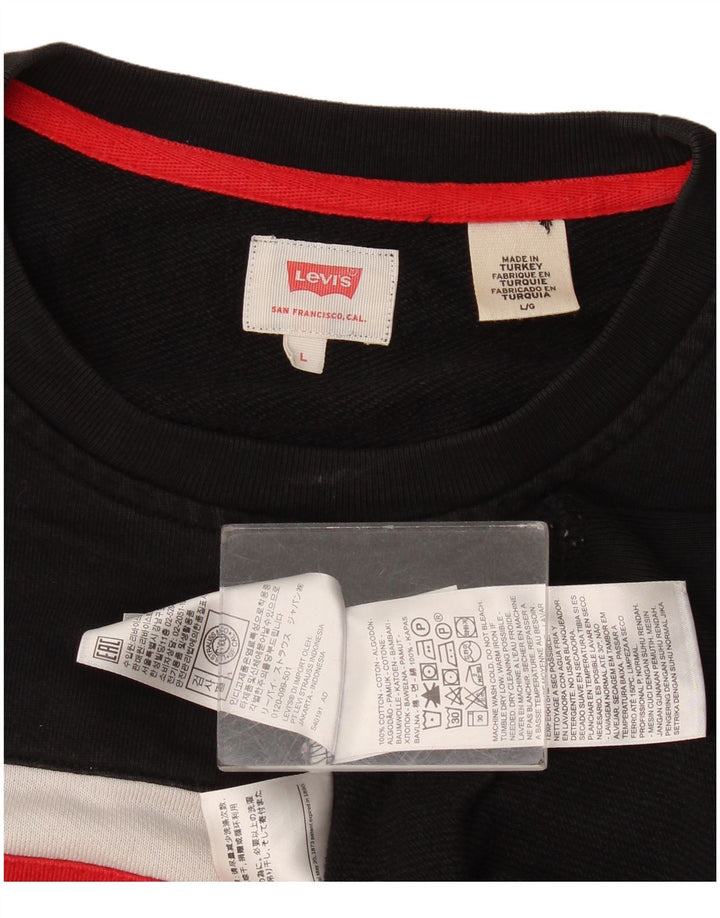 Męska bluza Levi's z grafiką, duża, czarna, bawełniana w bloki kolorów