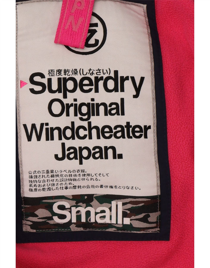 Damska wiatrówka Superdry z kapturem i kapturem UK 10, mała granatowa