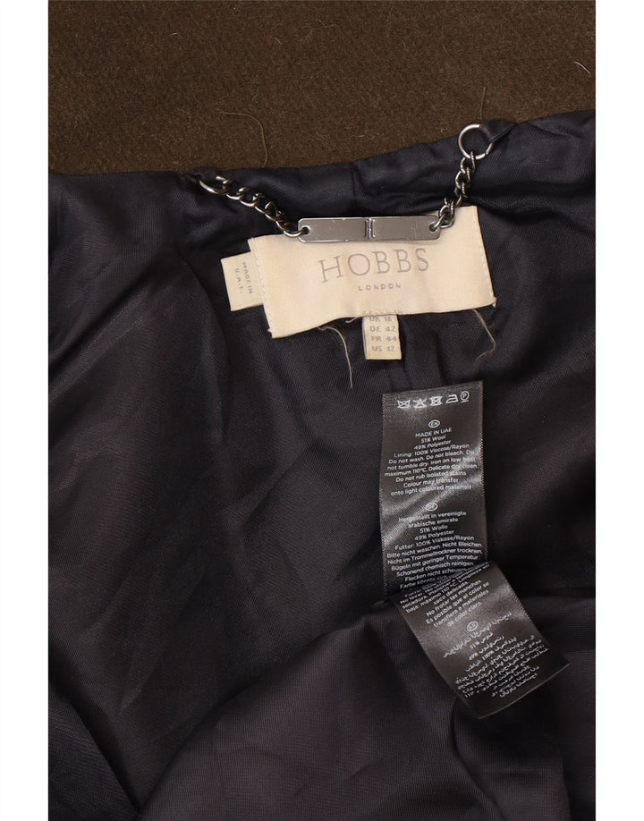Płaszcz damski Hobbs UK 16, duży, wełniany khaki