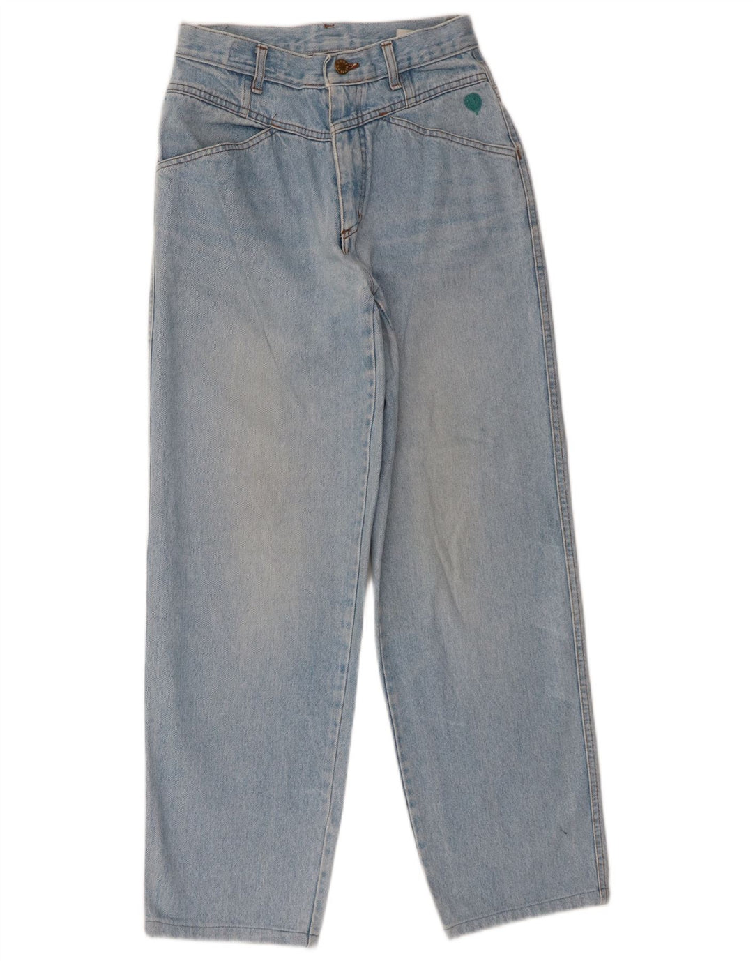 Cacharel Damskie luźne dżinsy z wysokim stanem W28 L29 Niebieska bawełna