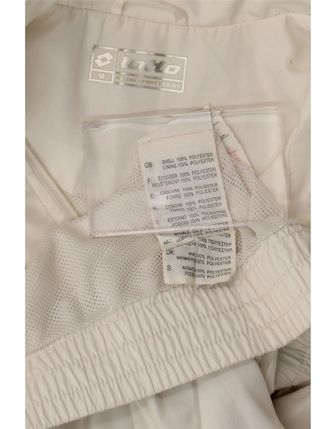 Kurtka męska dresowa Lotto, średnia, biała, poliester