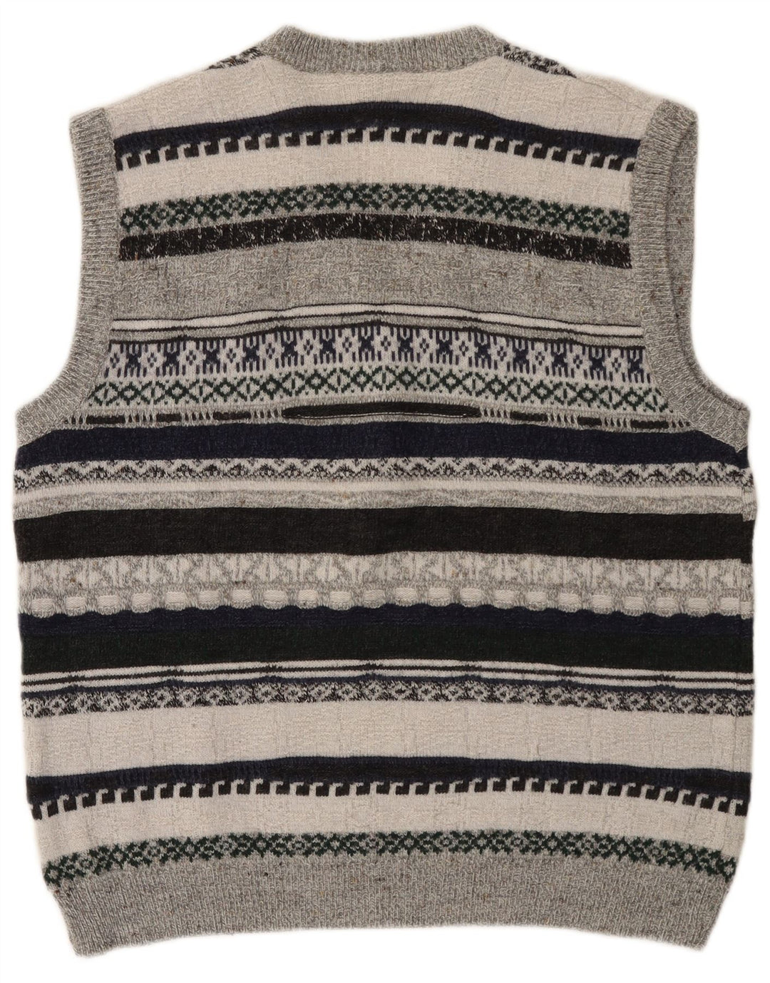 Podkoszulek męski VINTAGE z kamizelką, poliakrylowy, w średnie szare paski