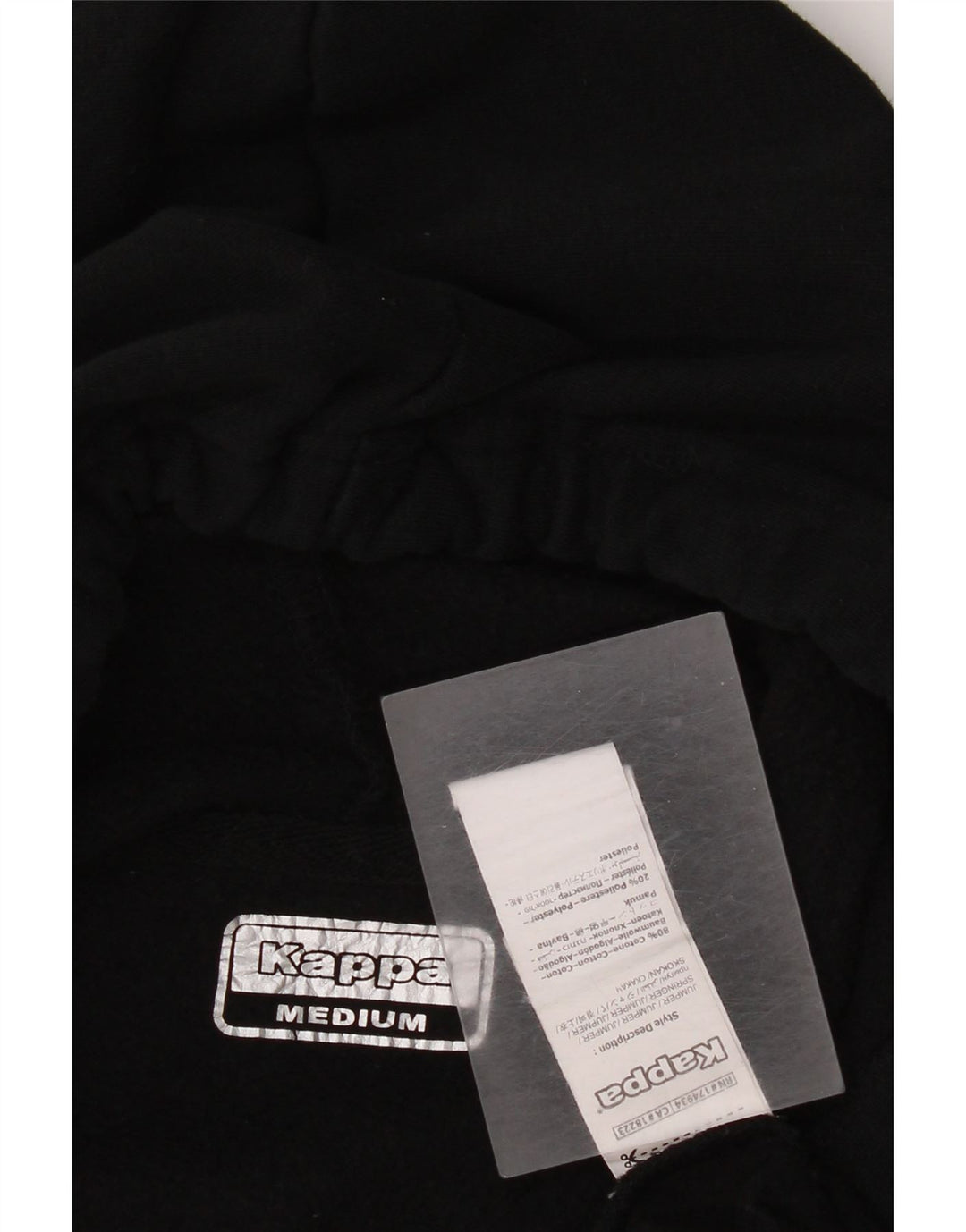 Damska bluza z kapturem Kappa z grafiką, średnia czarna bawełna