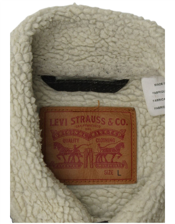Męska kurtka Levi's Sherpa UK 40, duża, szara, nakrapiana bawełna