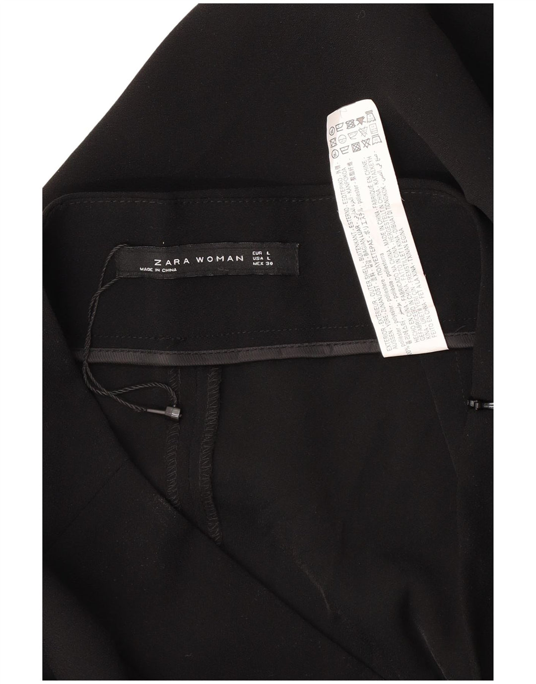 Damskie krótkie spodnie Zara, duże, W30 L25, czarny poliester