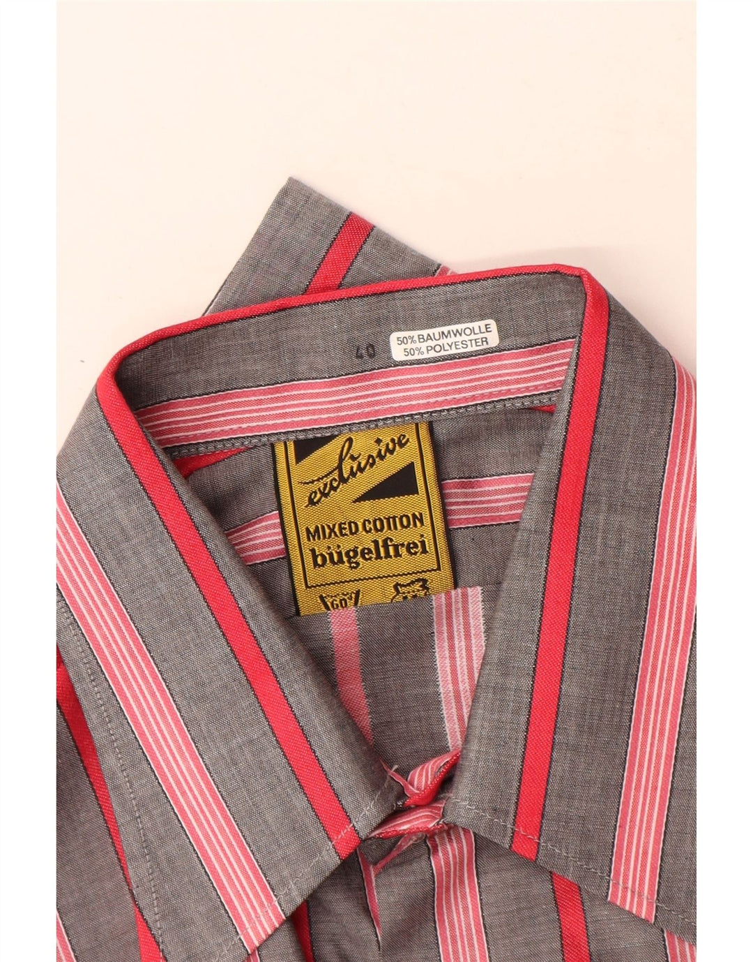 Koszula męska Bugelfrei, rozmiar 40, bawełniana w średnie szare paski