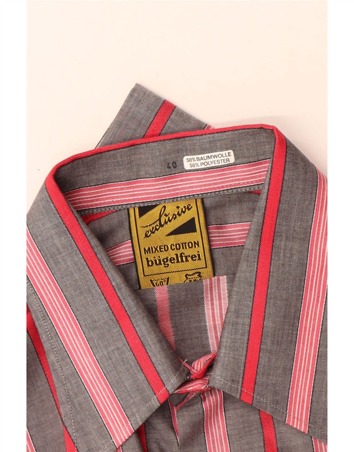 Koszula męska Bugelfrei, rozmiar 40, bawełniana w średnie szare paski