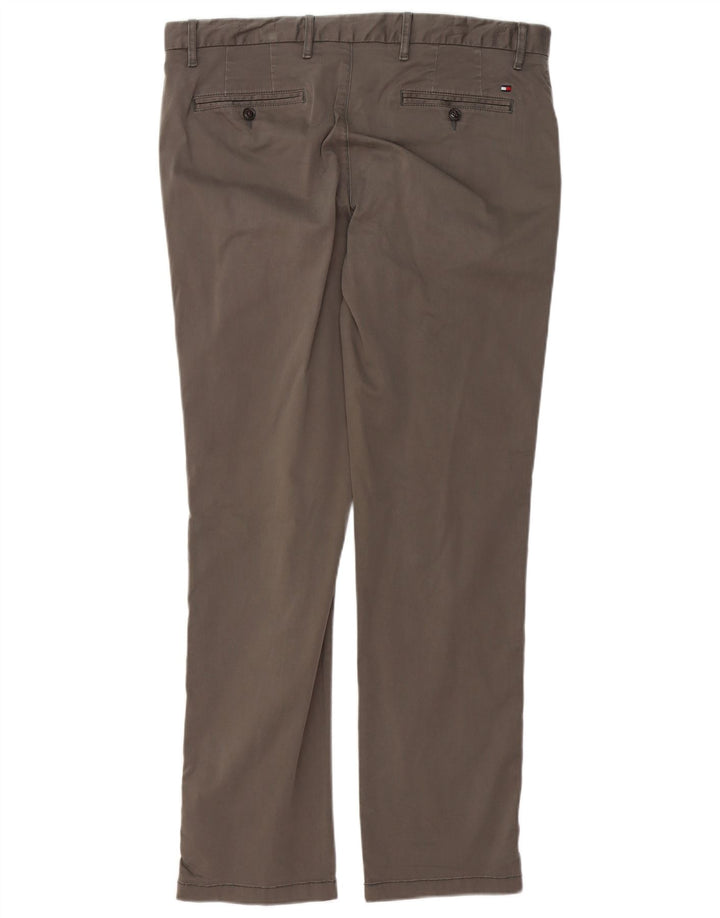 Męskie spodnie typu slim chino TOMMY HILFIGER W36 L32 Szara bawełna