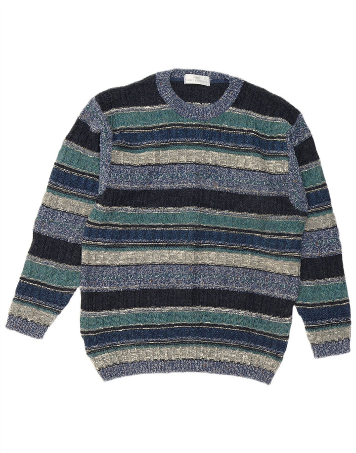 Marks & Spencer Męski sweter St. Michael z okrągłym dekoltem, mały, niebieski
