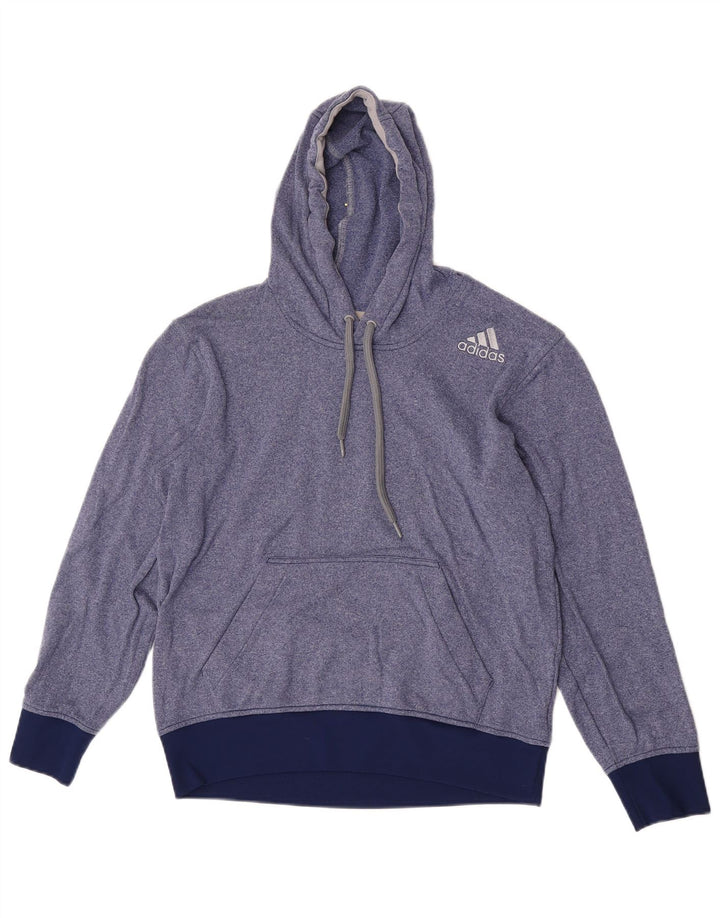 Damska bluza z kapturem Adidas UK 14 Średni niebieski nakrapiany poliester