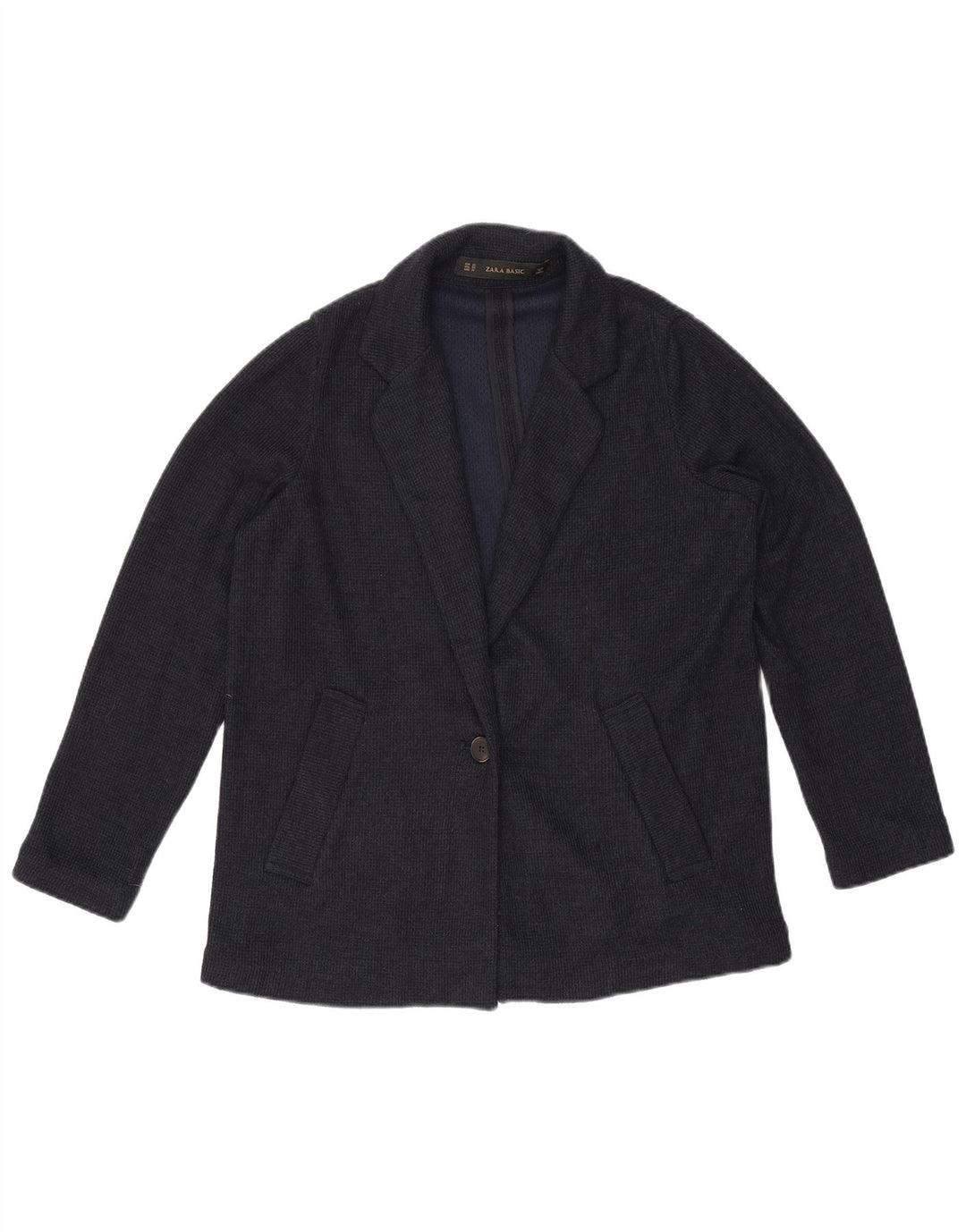 Damska marynarka Zara Oversize zapinana na 1 guzik UK 6 XS Granatowa, poliester