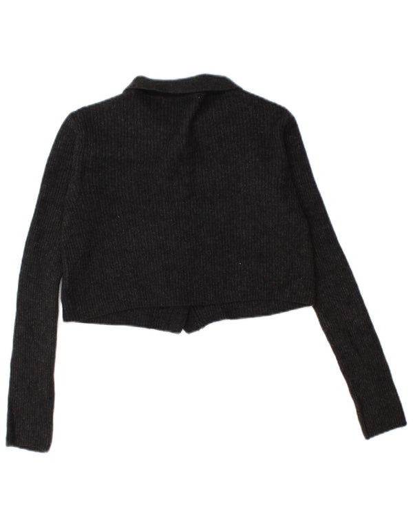 Sweter damski Zara Crop Cardigan UK 10, mały, czarny, nakrapiany nylon