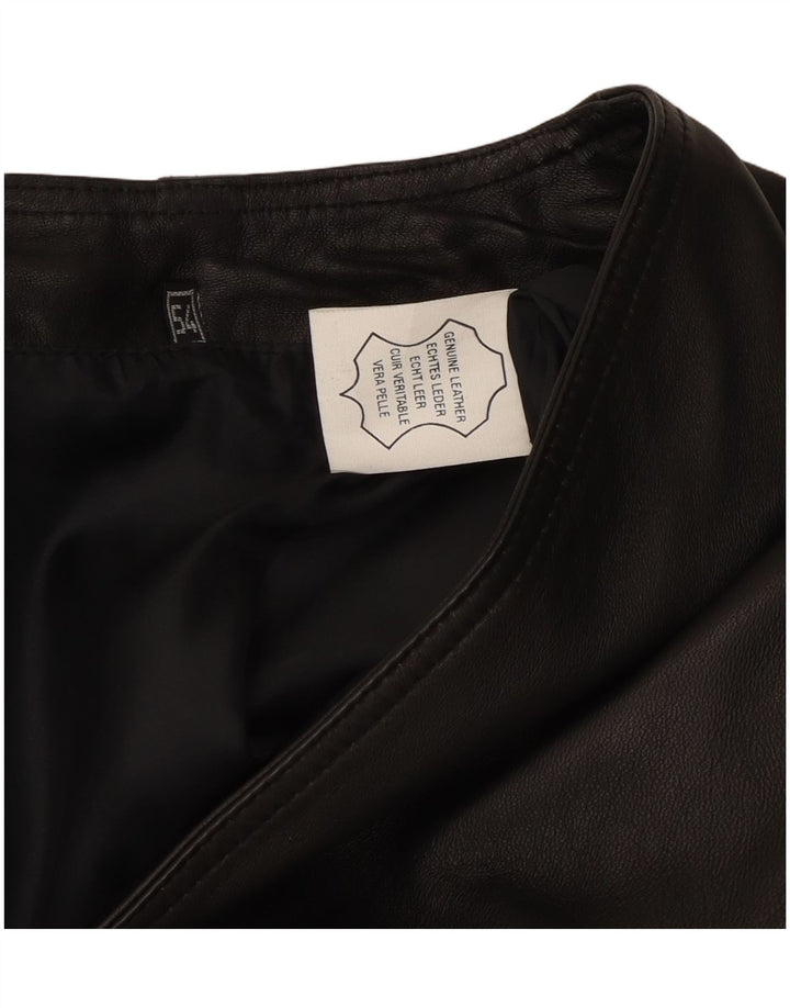 Vintage męska skórzana kamizelka IT 54 2XL czarna skóra