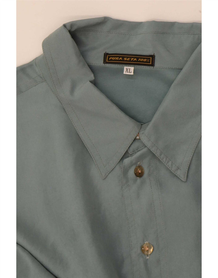 Koszula męska Vintage XL, zielony jedwab