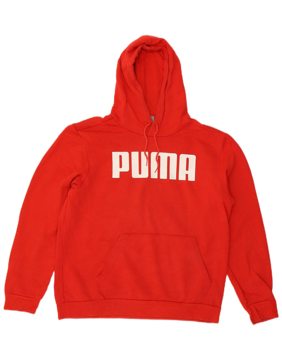 Męski sweter z kapturem i grafiką PUMA, średnioczerwony, bawełniany