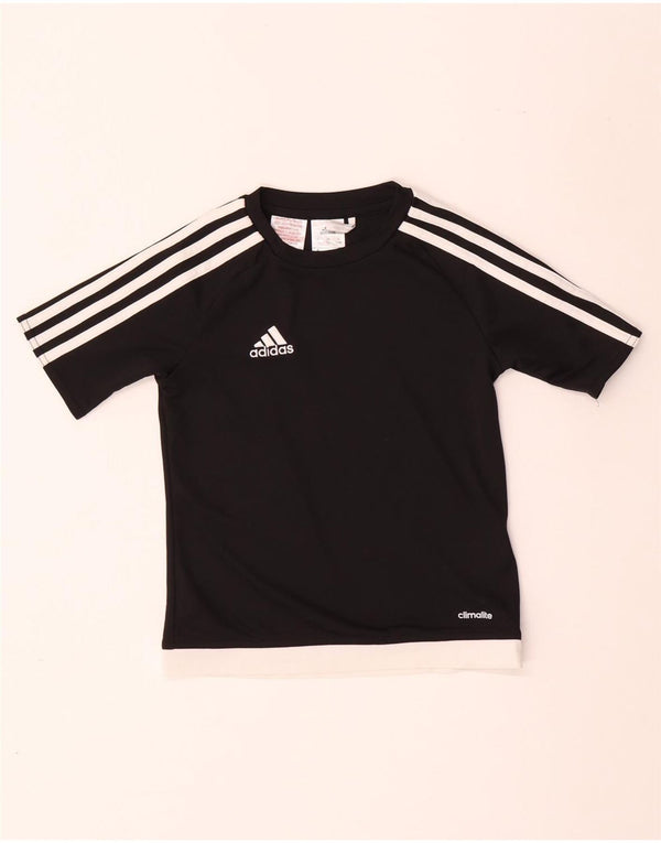 Chłopięcy T-shirt ADIDAS Climalite z grafiką, 7-8 lat, czarny poliester