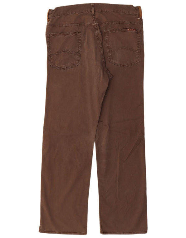 MARLBORO CLASSICS Męskie proste spodnie codzienne W34 L31 Brązowa bawełna