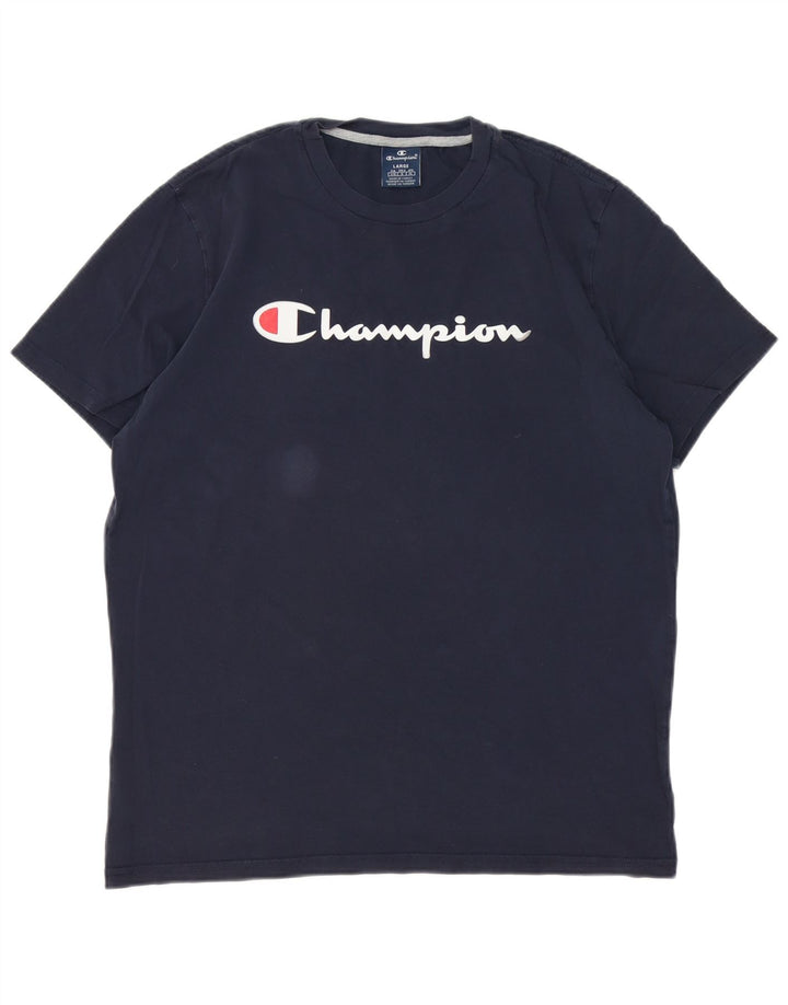 Męski T-shirt Champion z grafiką, duży, granatowy