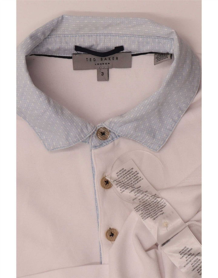 Męska koszulka polo Ted Baker, rozmiar 3, średnia biała wiskoza