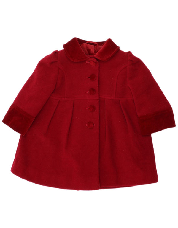 ST. BERNARD Baby Girls Overcoat 6-9 Months Burgundy Wool