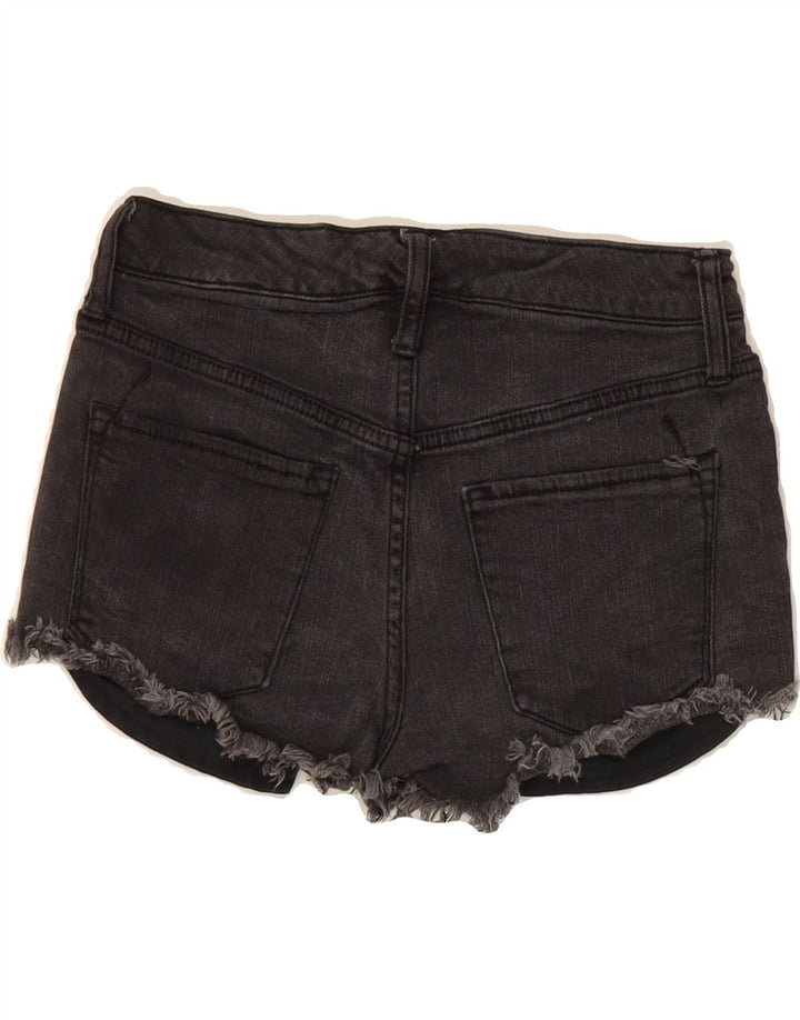 MOSSIMO Womens Distressed High Rise Denim Shorts US 00 2XS W24 Black Vintage Mossimo and Second-Hand Mossimo from Messina Hembry 