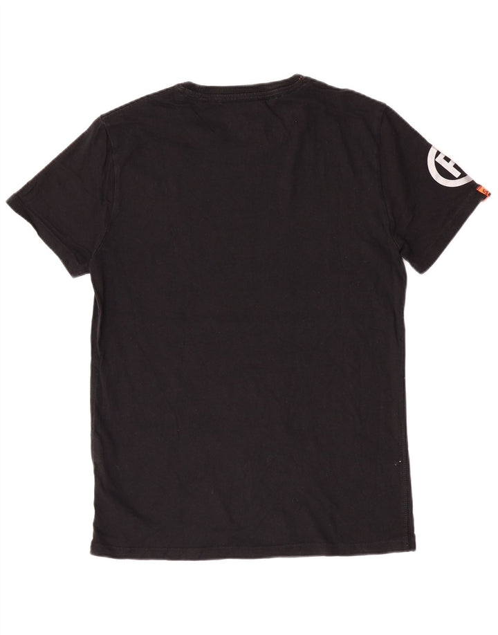 Męski T-shirt z grafiką Superdry, bawełniany, średni czarny