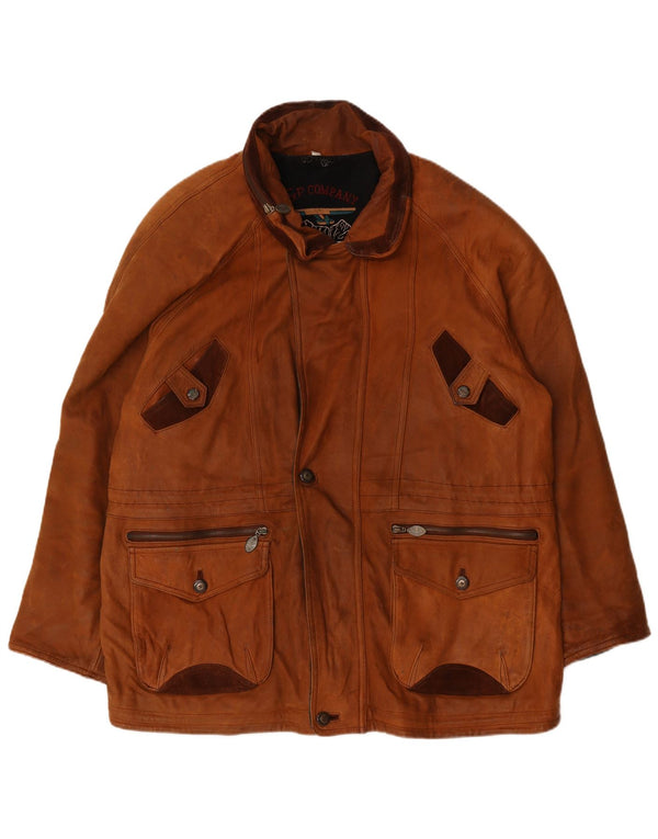 Vintage męska kurtka skórzana IT 52 XL brązowa