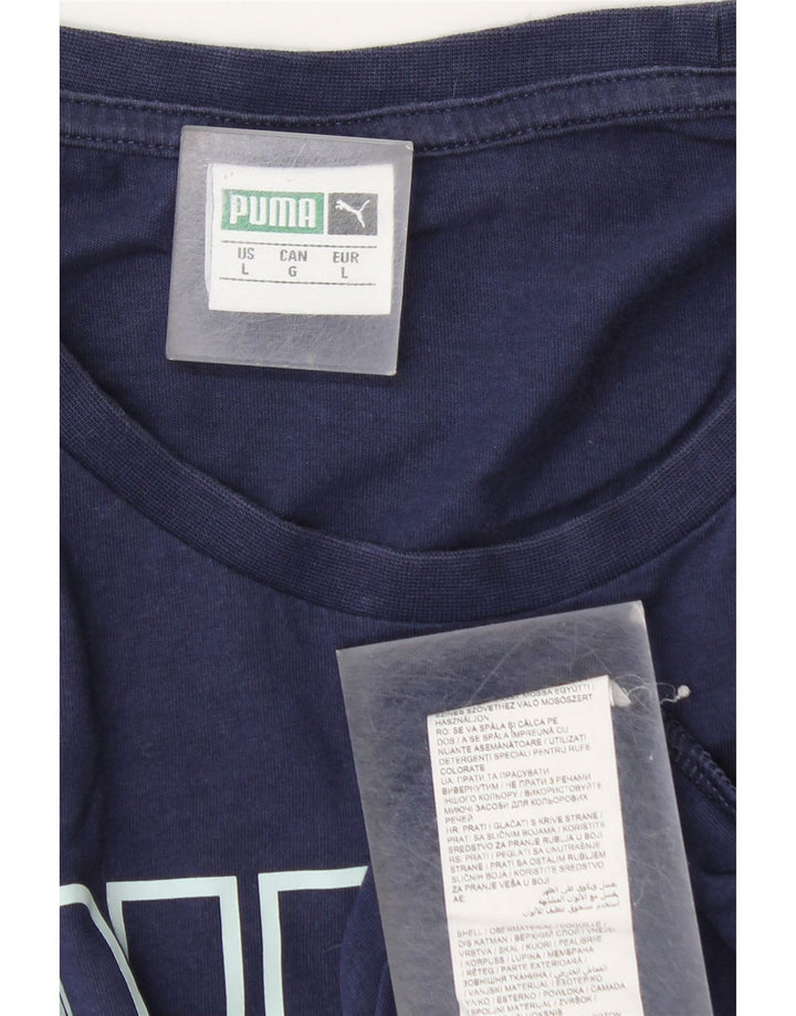 Męski T-shirt Puma z grafiką, duży, granatowy, bawełniany