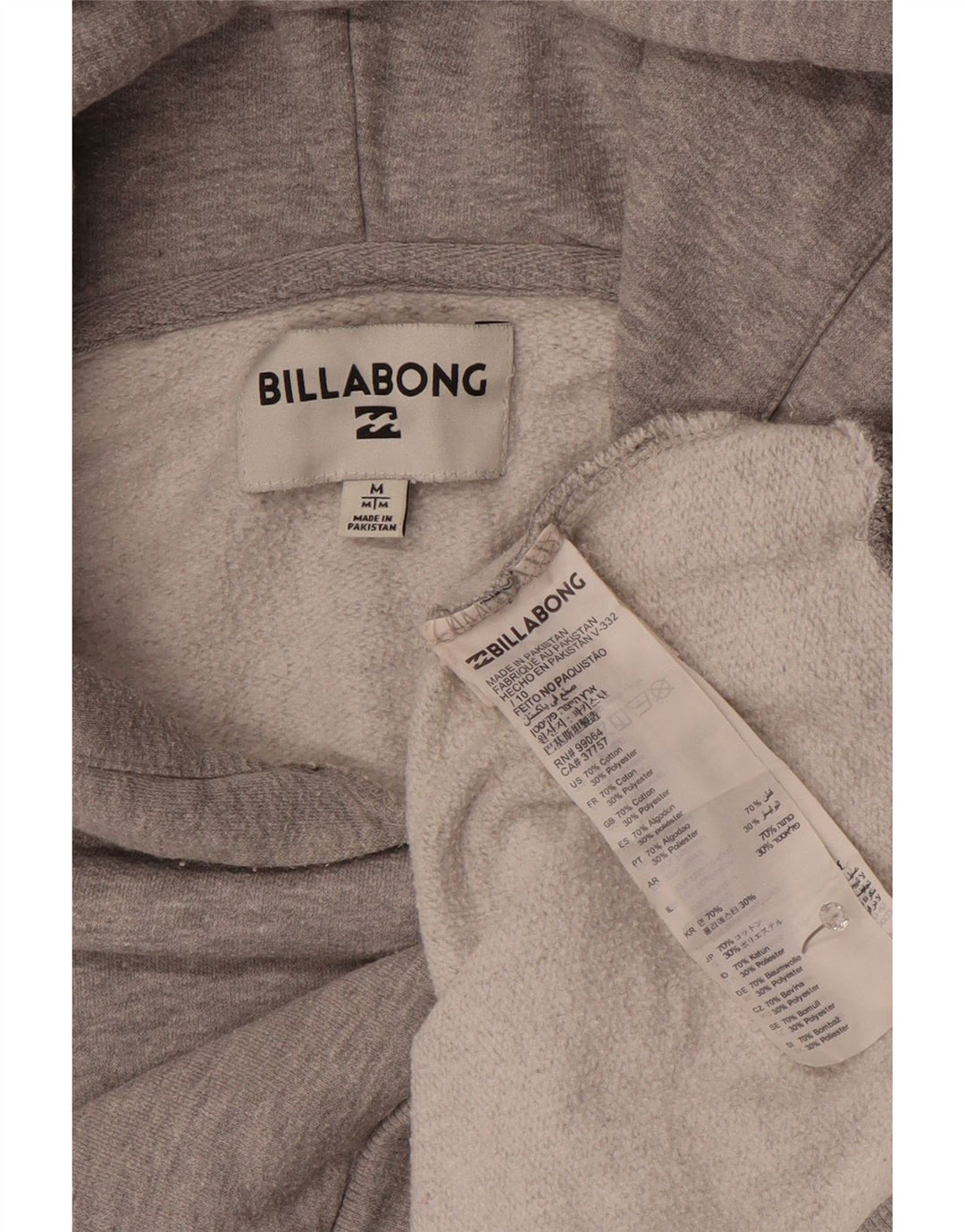 Męski sweter z kapturem Billabong, średnioszary, bawełniany