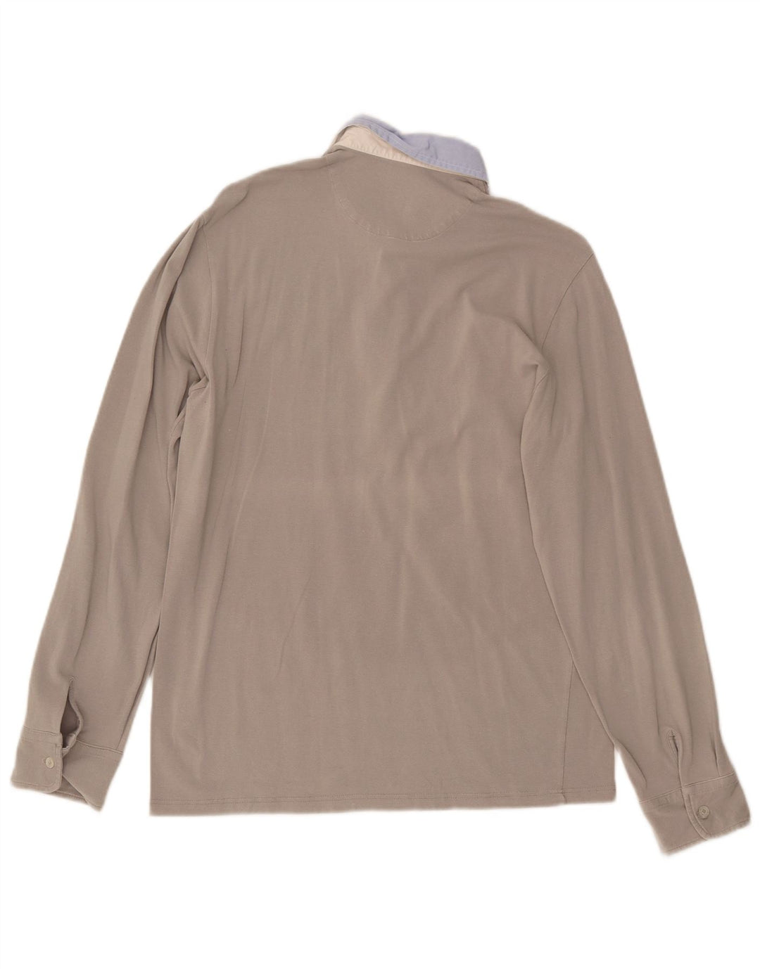 Męska koszulka polo FRED PERRY z długim rękawem, duża, szara, bawełniana w bloki kolorów